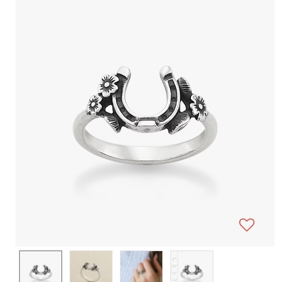 Silver Horseshoe Ring with Floral Accents - Picture 5 of 6